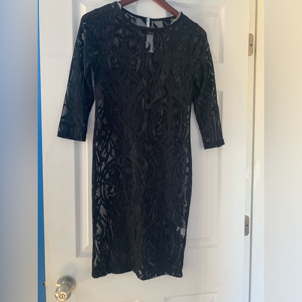 NWT 1X Black Lace Dress - See through Sexy   Good for home time or Halloween 🎃